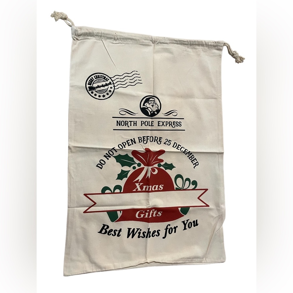 26”x 20” Drawstring Canvas Christmas Decor/Present Bag